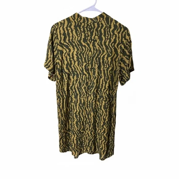 H&M Olive and Mustard Patterned Blouse dress - Picture 3 of 4